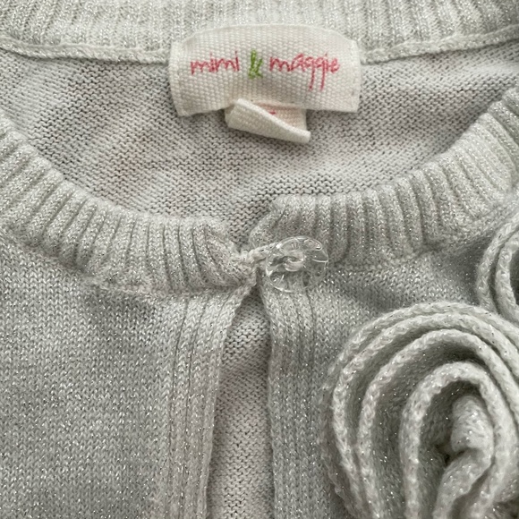 Mimi & Maggie Silver Metallic Cardigan Size 2T - Picture 3 of 7